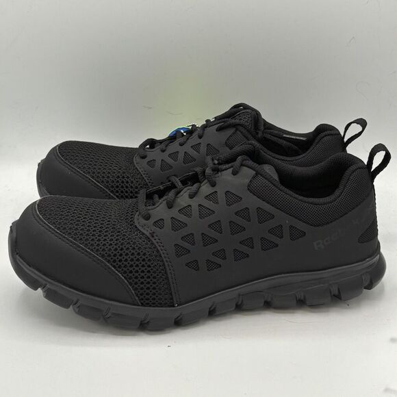 Reebok Sublite Cushion Comp Toe‎ Work Shoe Black Womens Size 7.5W Men 9.5W - Picture 1 of 9